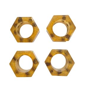 Handmade Resin Coffee Bean Napkin Rings Set Of 4
